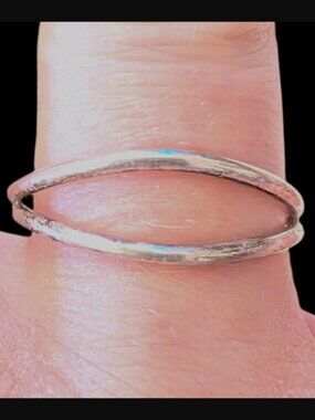925 Sterling Silver Size 9.5 Open Band Dainty Wave Ring